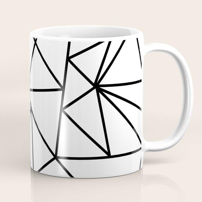 Black White Modern Abstract Geometrical Pattern Coffee Mug