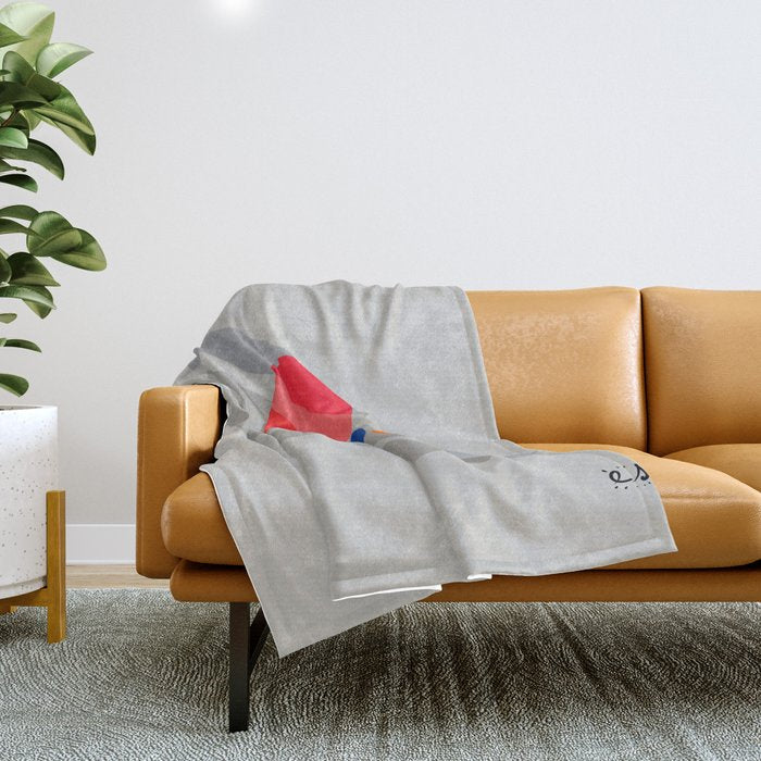 Abstract Suprematism Equilibrium Art Red Blue Yellow Throw Blanket