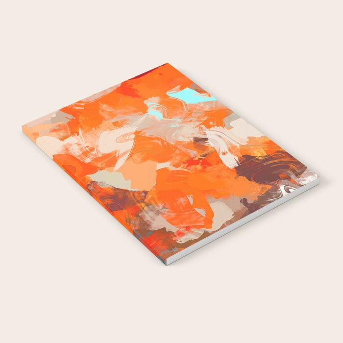 Pleasure, Abstract Painting Summer, Positivity Modern Bohemian Pop Of Color Bright Good Vibes Notebook