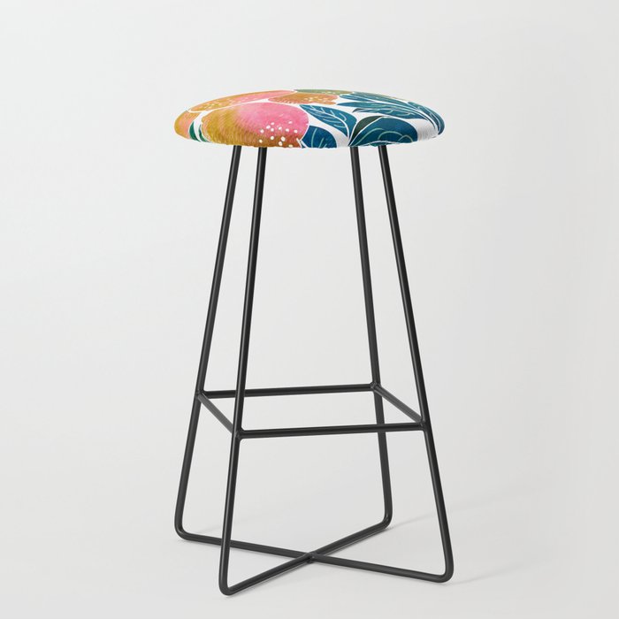 Lemons | Watercolor Modern Boho Botanical Painting | Pastel Summer Jungle Garden Juicy Fresh Stool