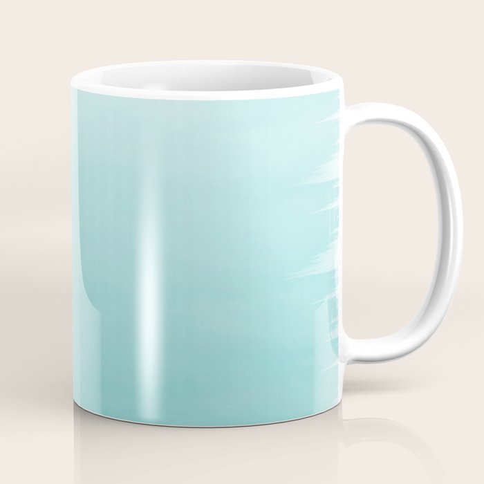 Modern Teal Watercolor Gradient Ombre Brushstrokes Pattern Coffee Mug