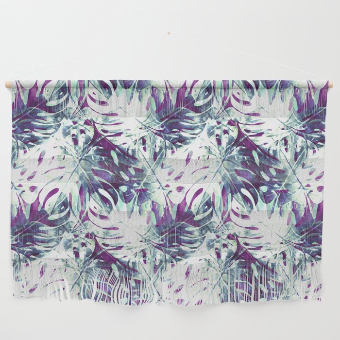 Abstract Leaf Monstera Violet Wall Hanging
