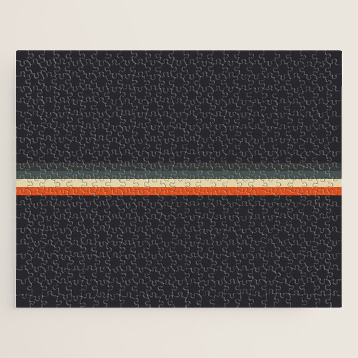 Meness - Classic Minimal Dark Retro Summer Stripes Jigsaw Puzzle