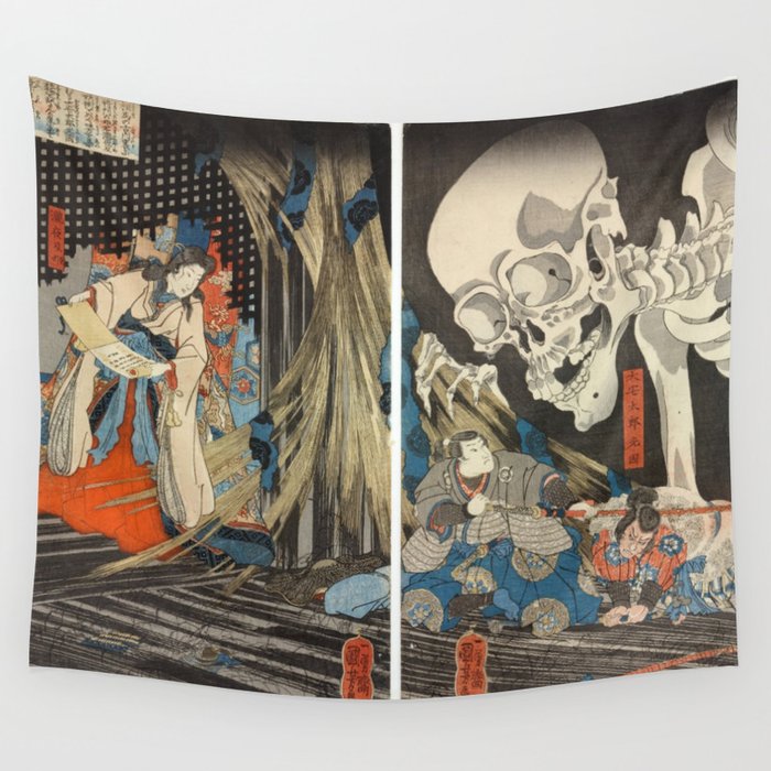 Takiyasha The Witch And The Skeleton Spectre Wall Tapestry