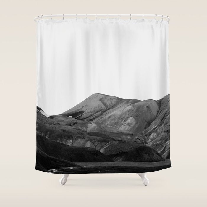 Mountain Range, Minimalist Art, Mountain Shower Curtain