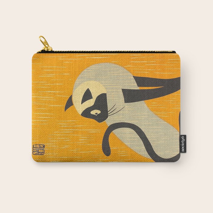 Asai Kiyoshi Japanese Woodblock Siamese Cat Midcounty Modern Art Carry All Pouch