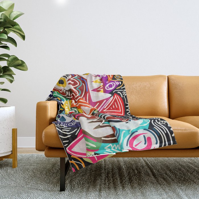 Life Is Beautiful Street Art Graffiti Throw Blanket