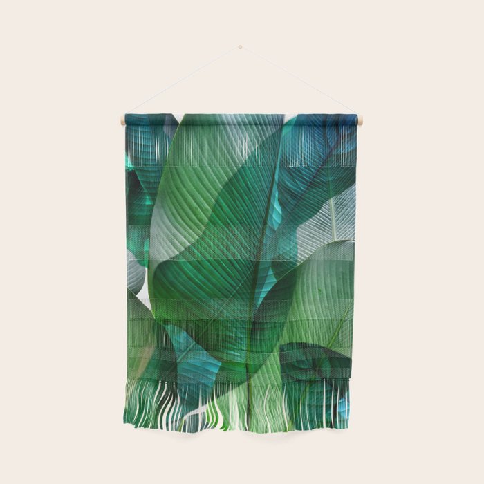 Palm Leaf Jungle Bali Banana Palm Frond Greens Wall Hanging