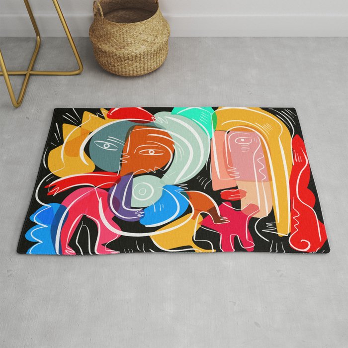 Love Your Family Expressionist Cubist Street Art Rug