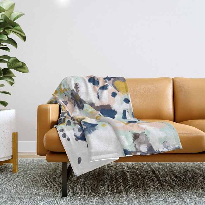 Sloane - Abstract Painting Gender Neutral Baby Nursery Dorm College Decor Throw Blanket