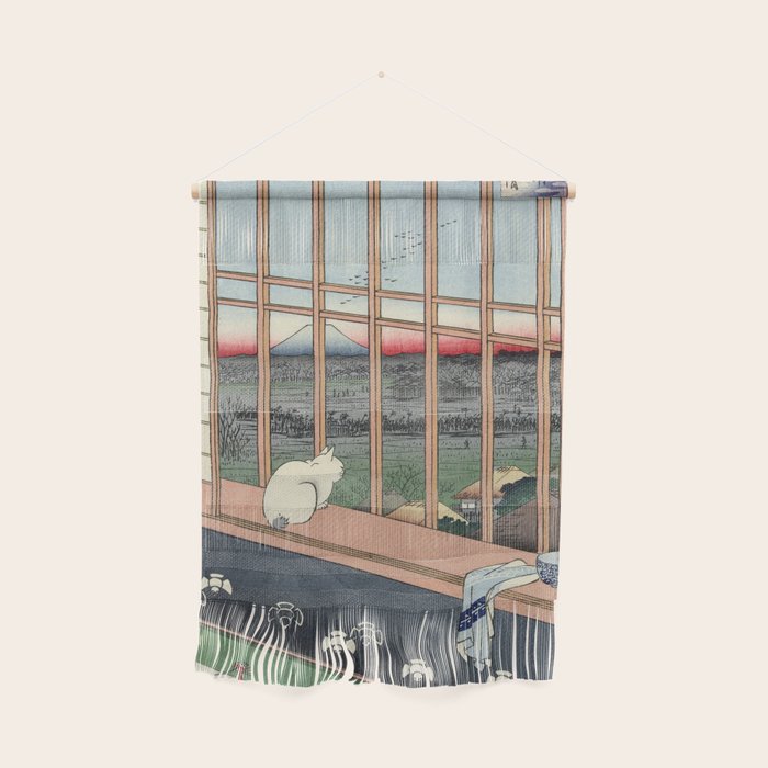 Utagawa Hiroshige Japanese Woodblock Cat Print Wall Hanging