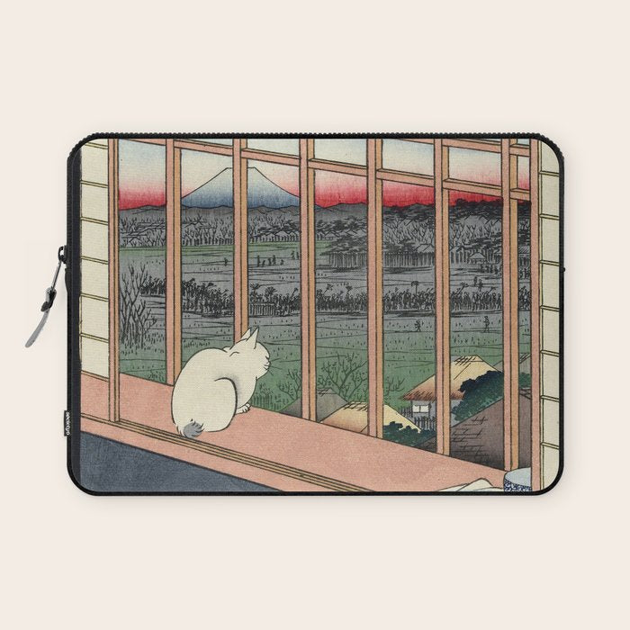 Utagawa Hiroshige Japanese Woodblock Cat Print Laptop Sleeve