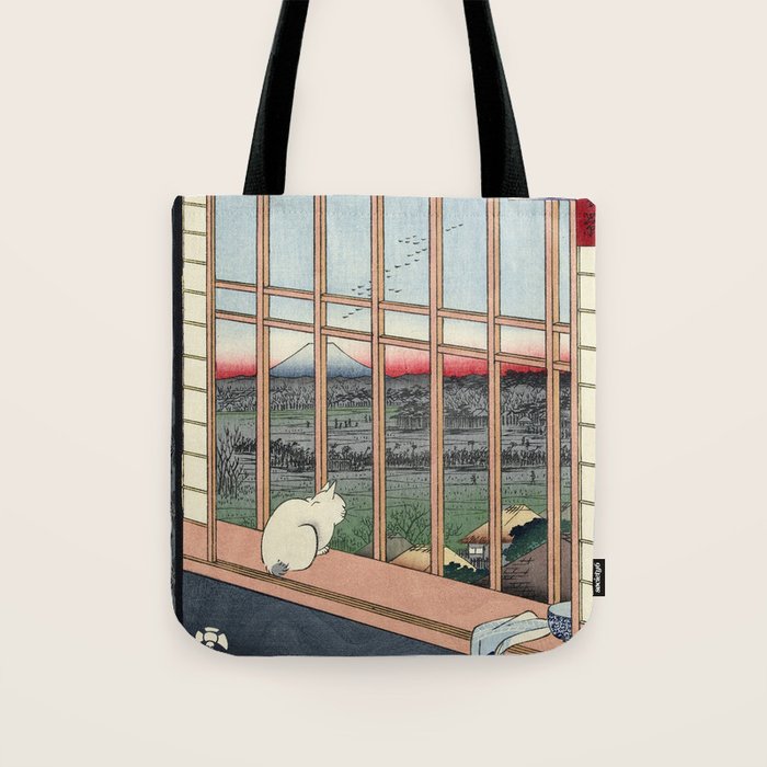 Utagawa Hiroshige Japanese Woodblock Cat Print Tote Bag