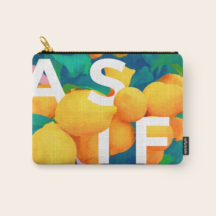 As If. | Typography Attitude Confidence Quote | Lemon Garden Botanical Vintage Quirky Lettering Carry All Pouch