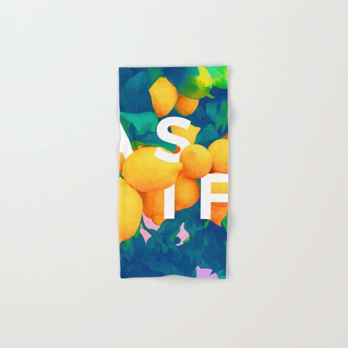 As If. | Typography Attitude Confidence Quote | Lemon Garden Botanical Vintage Quirky Lettering Bath Towel