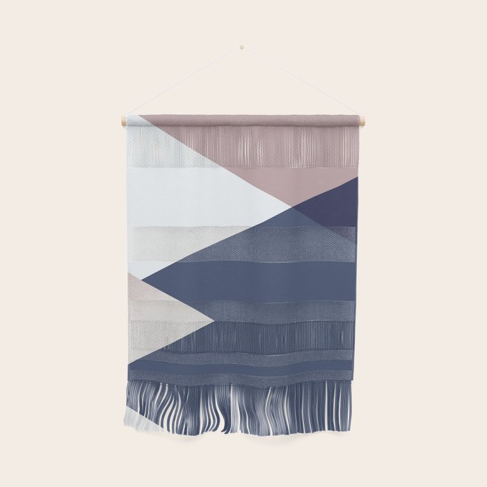 Geometrics - Blush Indigo Rose Gold Wall Hanging