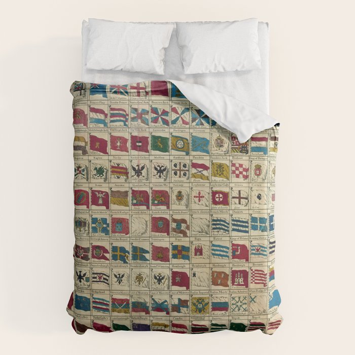Vintage Naval Flags Of The World Illustration Duvet Cover