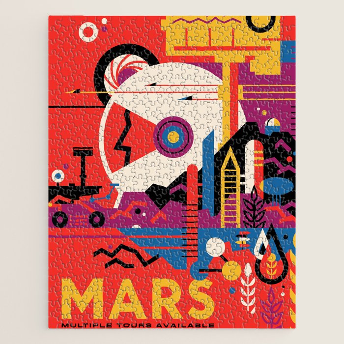 Nasa Retro Space Travel Poster #9 Mars Jigsaw Puzzle