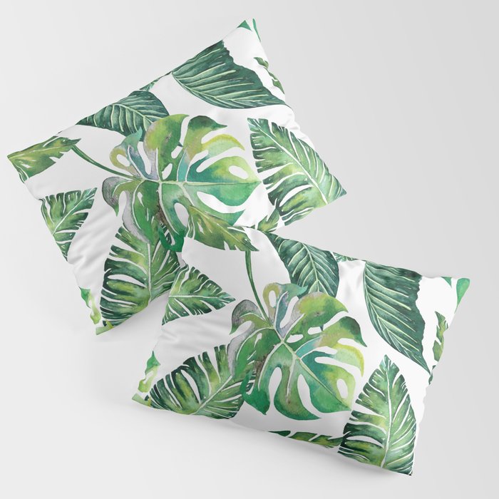 Jungle Leaves, Banana, Monstera #Homestorie Pillow Sham