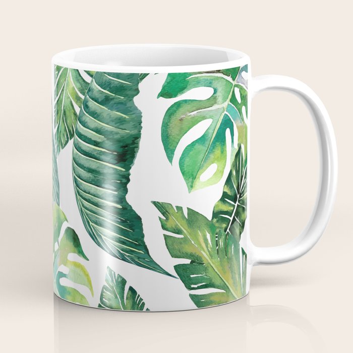 Jungle Leaves, Banana, Monstera #Homestorie Coffee Mug