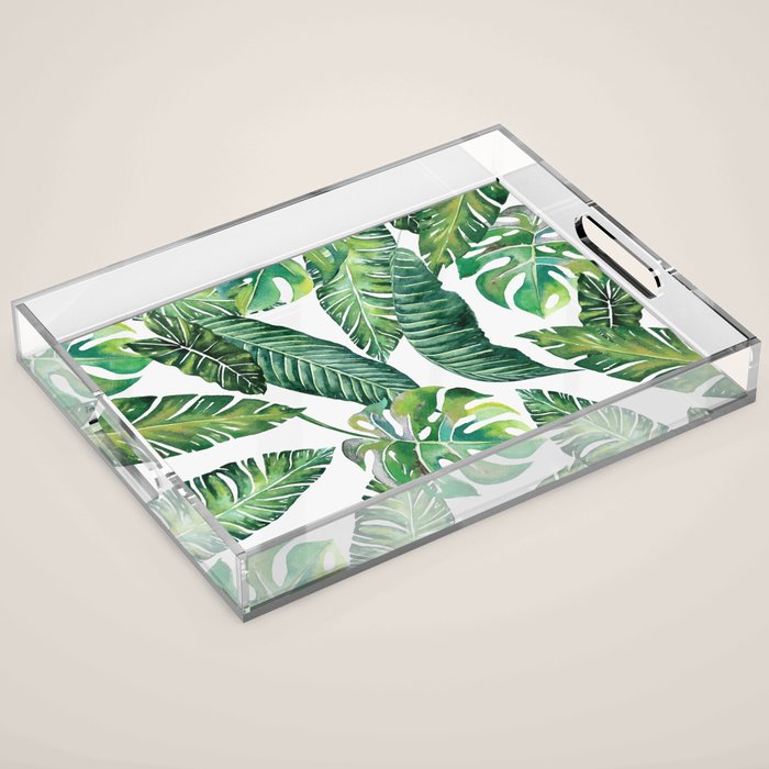 Jungle Leaves, Banana, Monstera #Homestorie Acrylic Tray