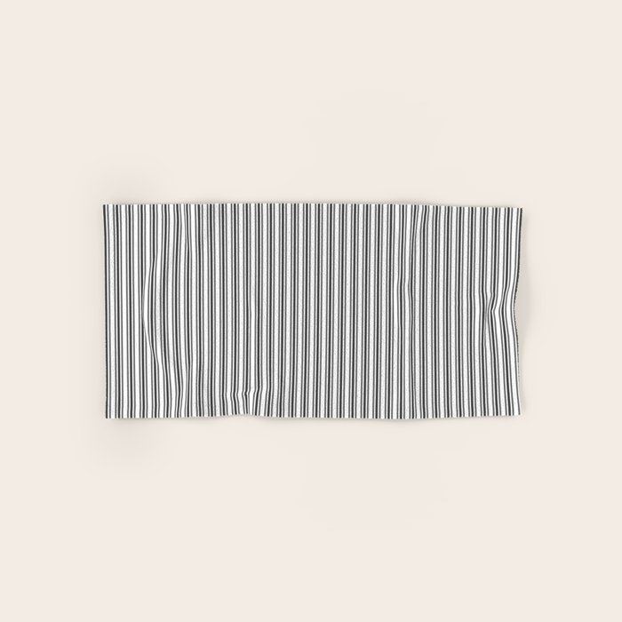 Trendy French Black And White Mattress Ticking Double Stripes Bath Towel