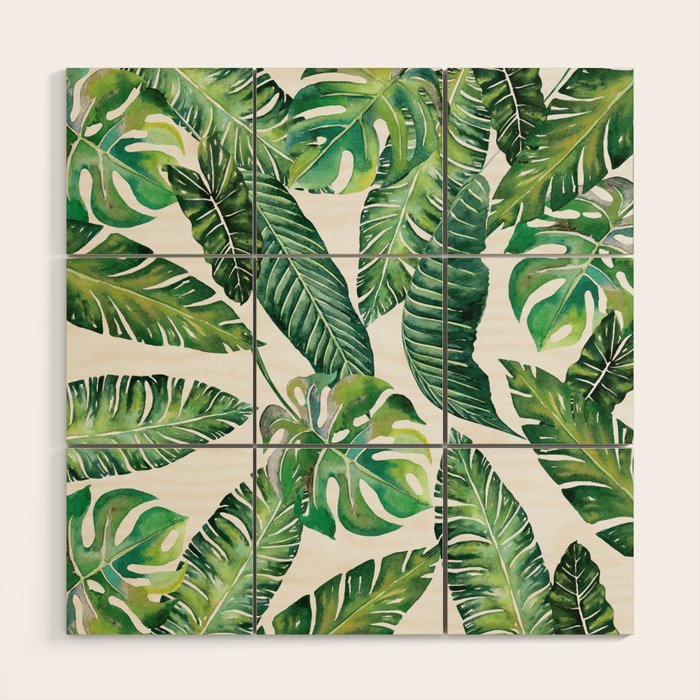 Jungle Leaves, Banana, Monstera #Homestorie Wood Wall Art
