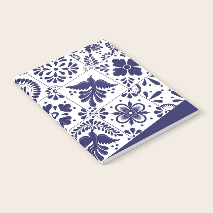 Mexican Talavera Blue Tiles Pattern By Akbaly Notebook