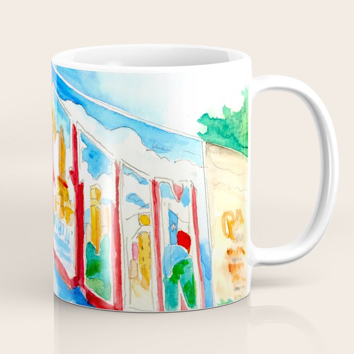 Greetings From Austin Mural Watercolor Coffee Mug