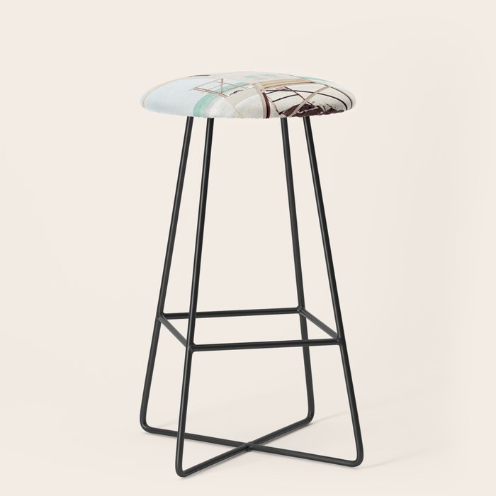 Lifeguard Stand, Beach Photography, San Diego California, Blue Aqua Seashore Ocean Summer Art Stool