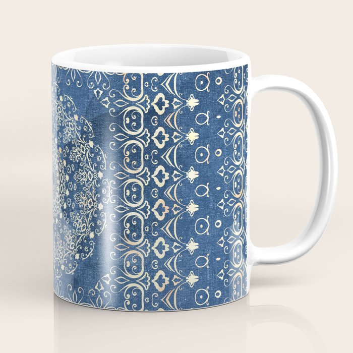 Old Bookshop Magic Mandala In Blue Coffee Mug