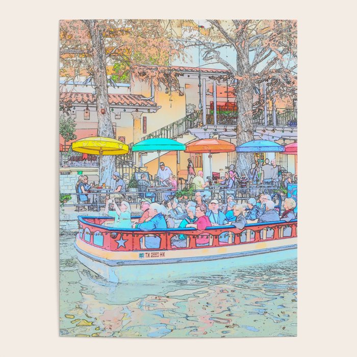 Ride Down The River - San Antonio, Texas Poster
