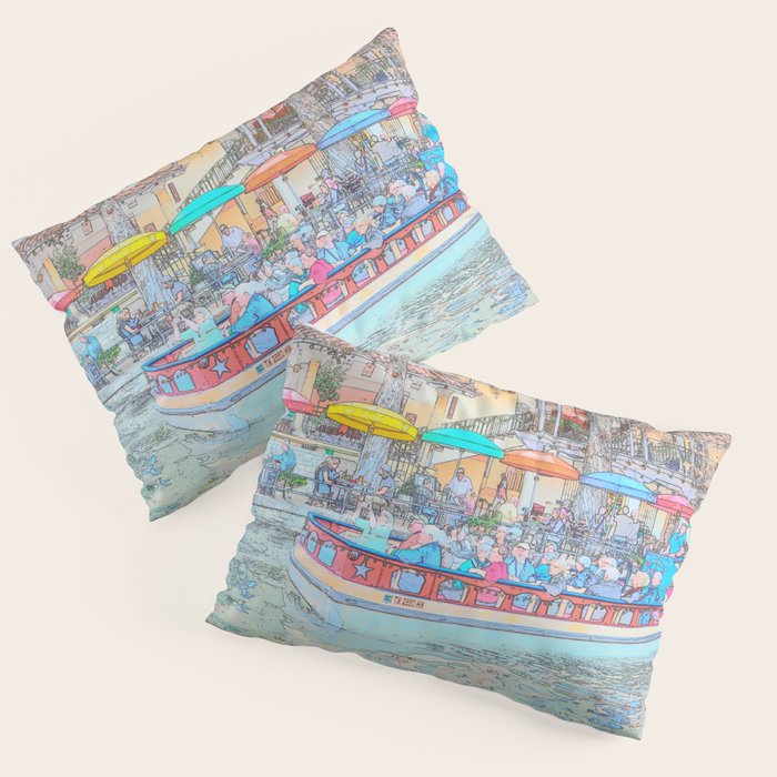 Ride Down The River - San Antonio, Texas Pillow Sham