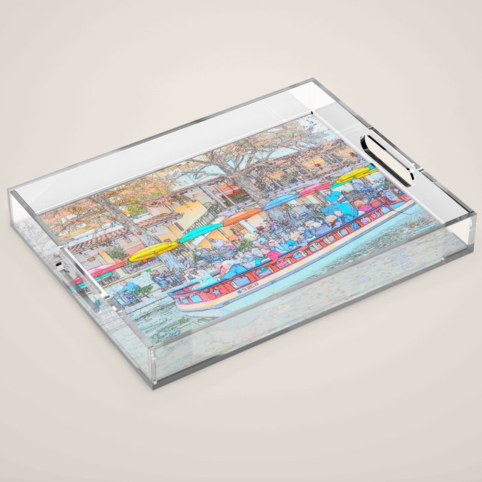 Ride Down The River - San Antonio, Texas Acrylic Tray