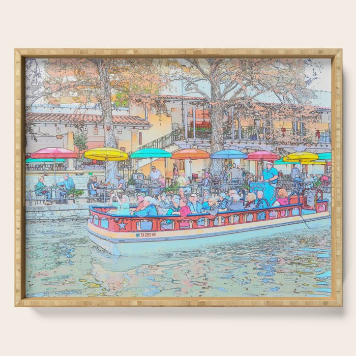 Ride Down The River - San Antonio, Texas Serving Tray