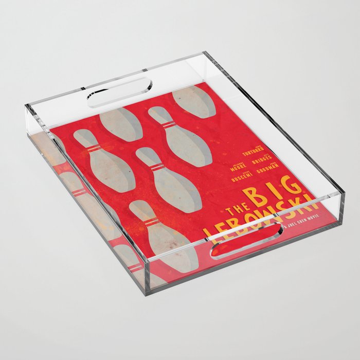 The Big Lebowski - Movie Poster, Coen Brothers Film, Jeff Bridges, John Turturro, Bowling Acrylic Tray