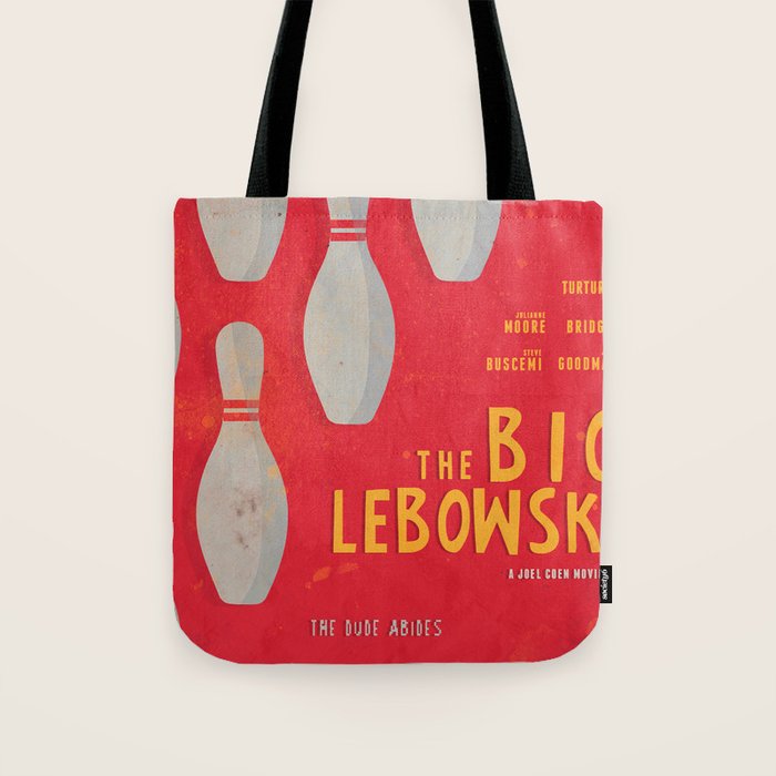 The Big Lebowski - Movie Poster, Coen Brothers Film, Jeff Bridges, John Turturro, Bowling Tote Bag