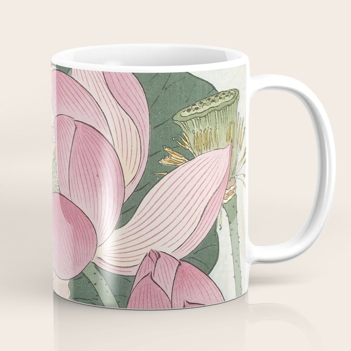 Flowering Lotus Flowers, Ohara Koson Coffee Mug