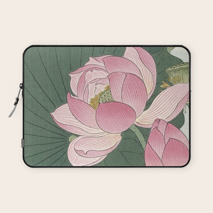 Flowering Lotus Flowers, Ohara Koson Laptop Sleeve