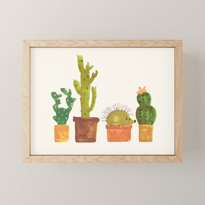 Hedgehog And Cactus (Incognito) Mini Art Print