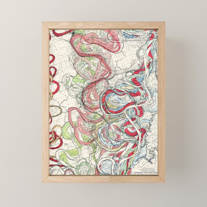 Vintage Map Of The Mississippi River Mini Art Print