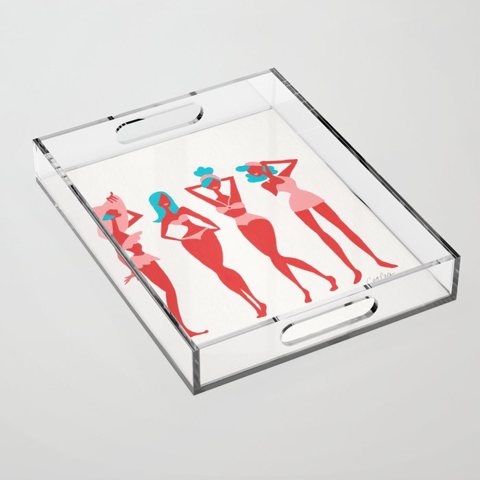 Beach Bombshells - Cyan & Coral Palette Acrylic Tray