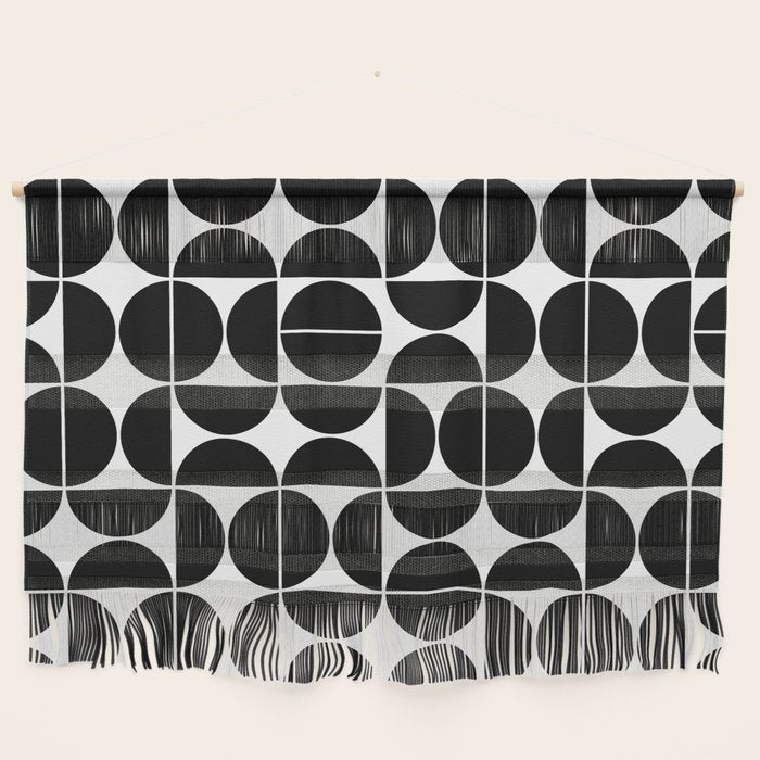 Mid Century Modern Geometric 04 Black Wall Hanging