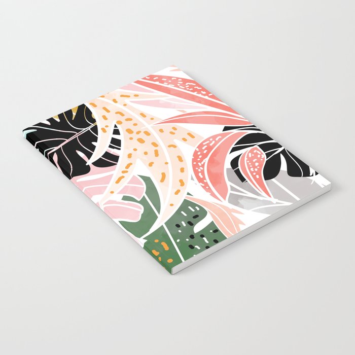 Veronica, Tropical Eclectic Bold Monstera Palm Illustration Nature Modern Colorful Jungle Notebook