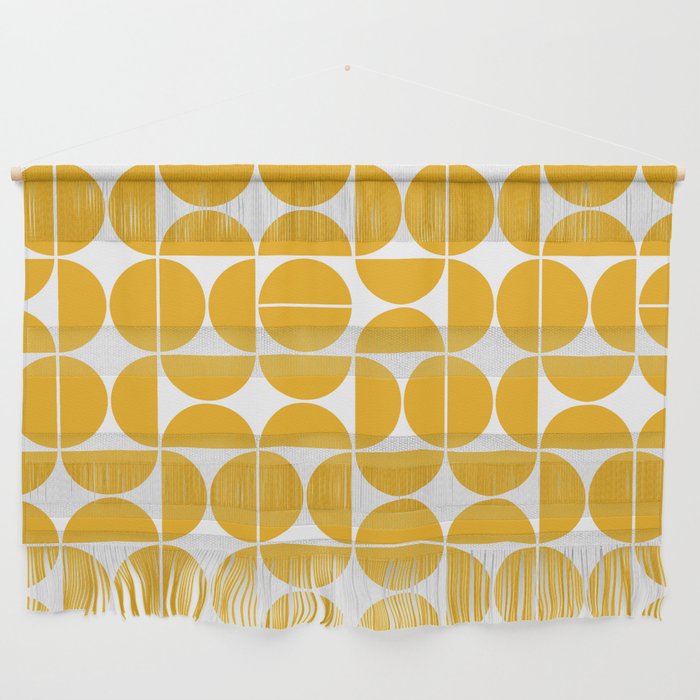 Mid Century Modern Geometric 04 Yellow Wall Hanging