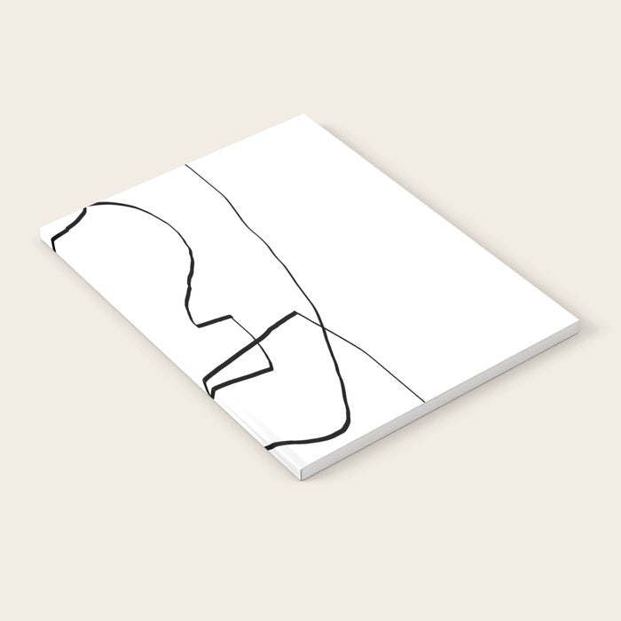 Abstract Head, Minimalist Line Art Notebook
