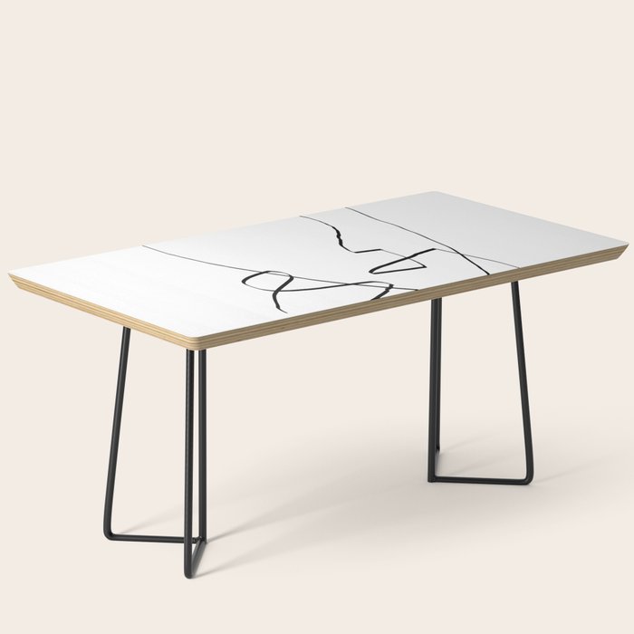 Abstract Head, Minimalist Line Art Coffee Table