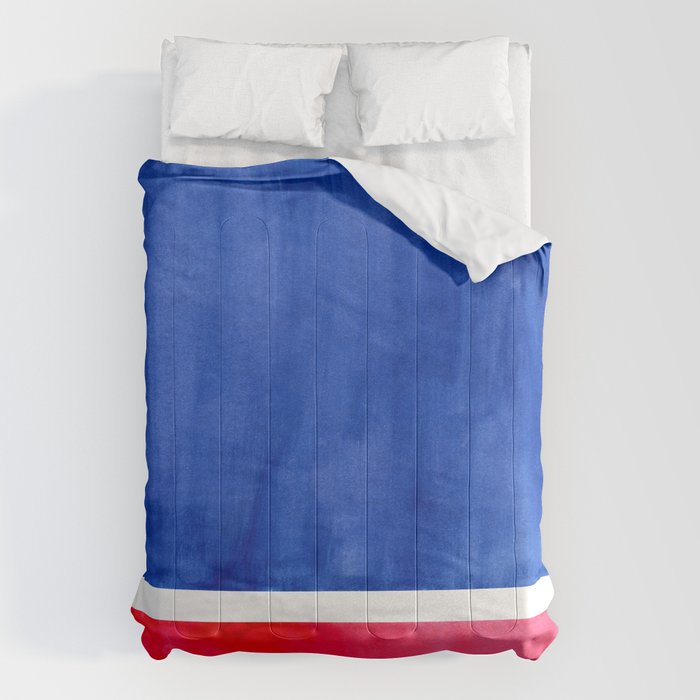 Rothko Abstract Mid Century Modern Minimalist Colorful Simple Nautical Red Blue Comforter