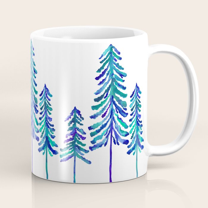 Pine Trees - Navy & Turquoise Palette Coffee Mug