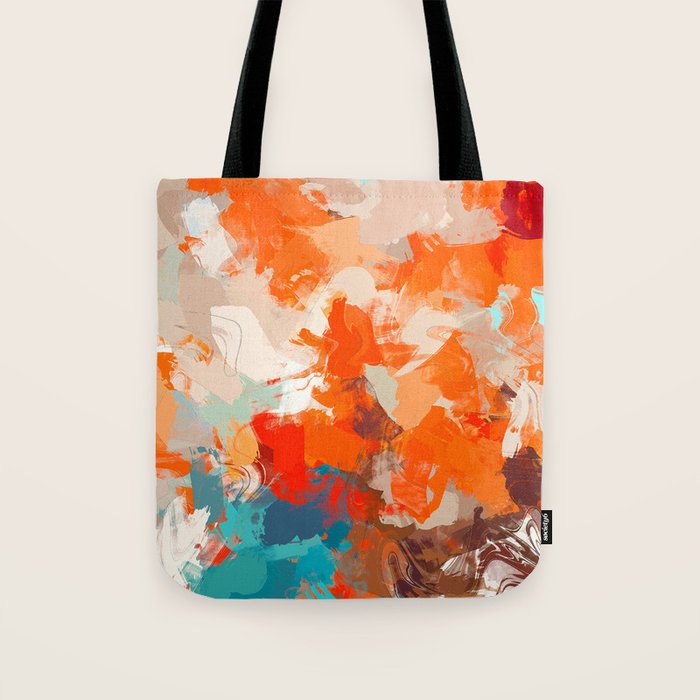 Pleasure, Abstract Painting Summer, Positivity Modern Bohemian Pop Of Color Bright Good Vibes Tote Bag